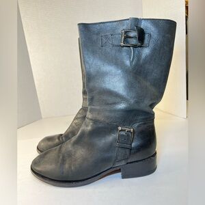 Cole Haan Black Buckle Leather Boots